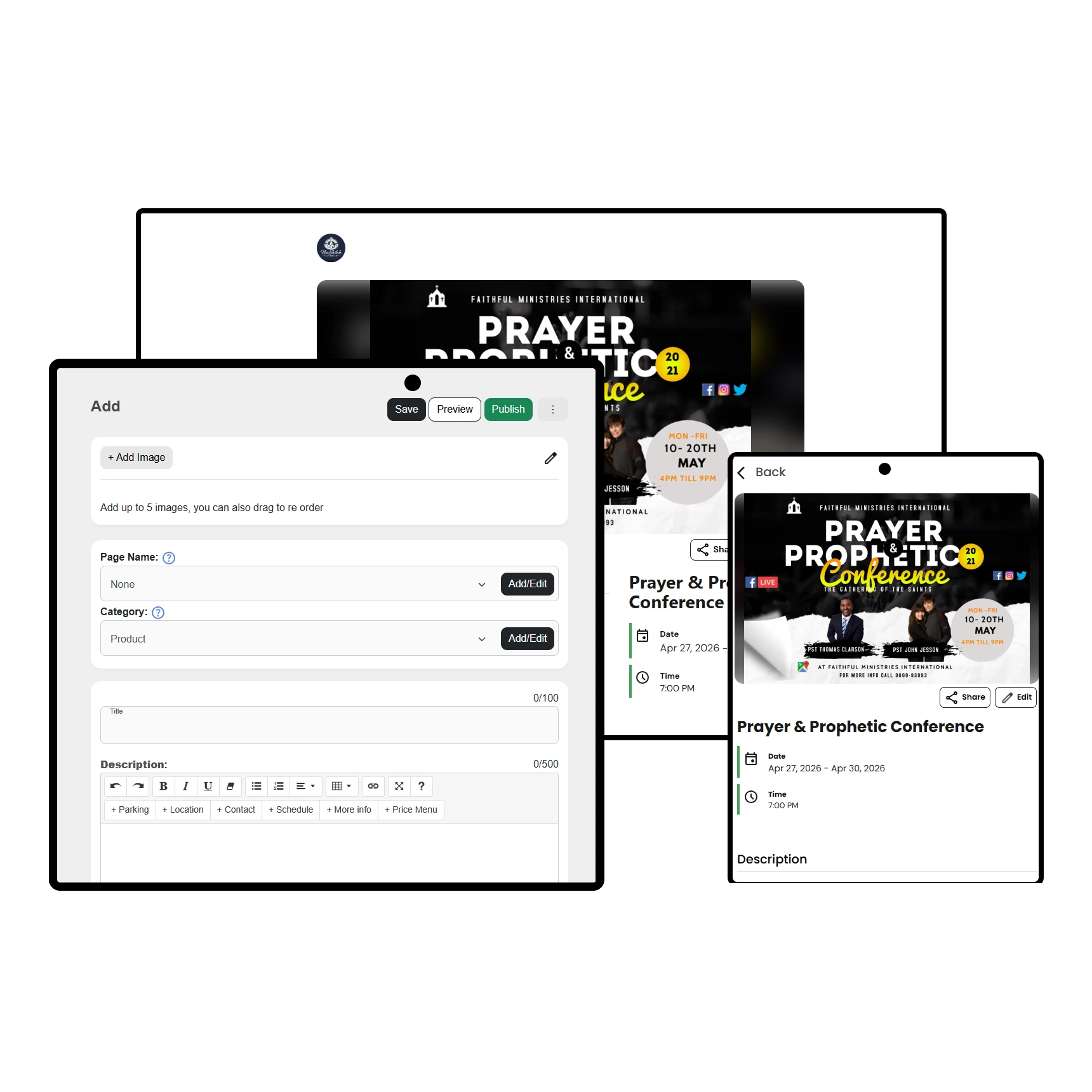 Postitfy custom webpages